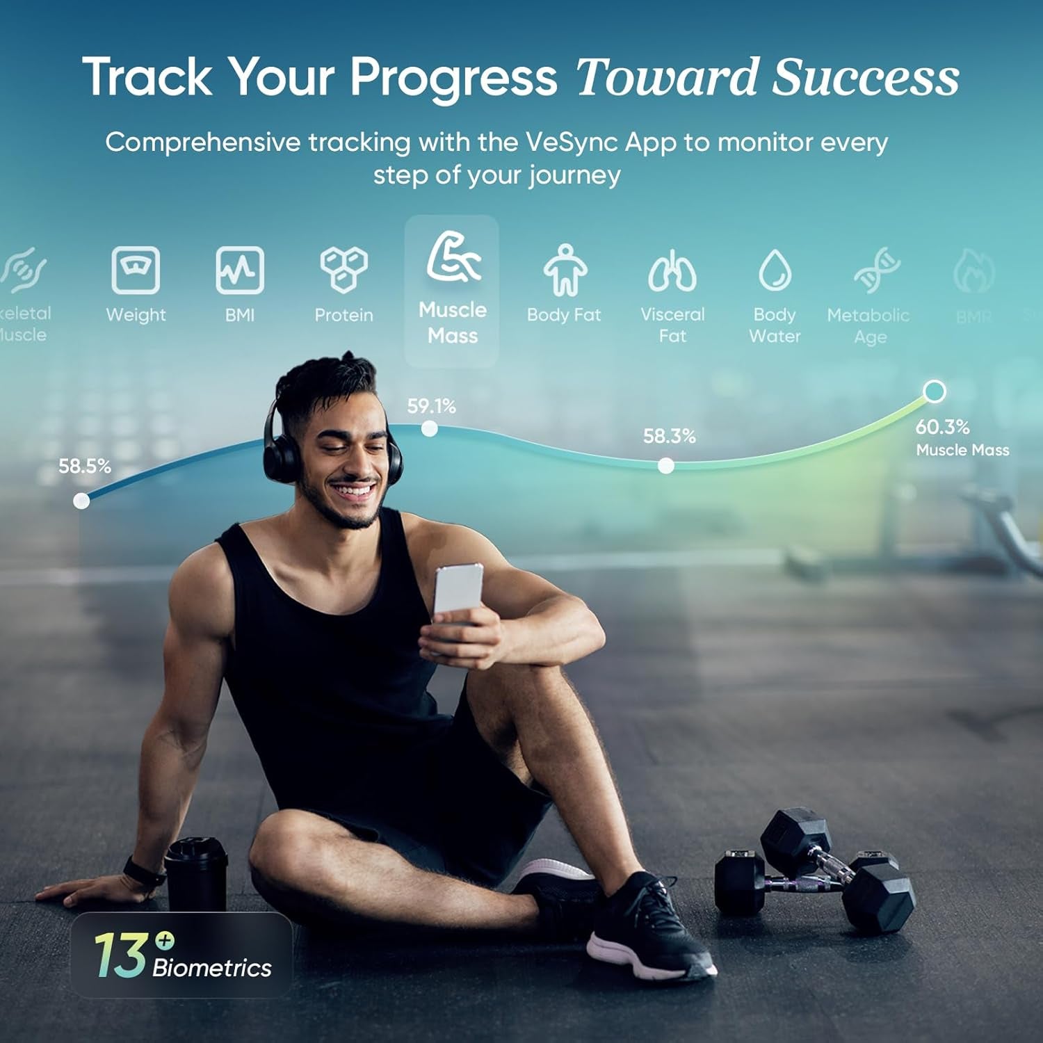 Transform Your Health with Our Upgraded Smart Scale - Accurate Body Weight, BMI, Body Fat & Muscle Mass Measurements with 13 Essential Metrics and Large LCD Display