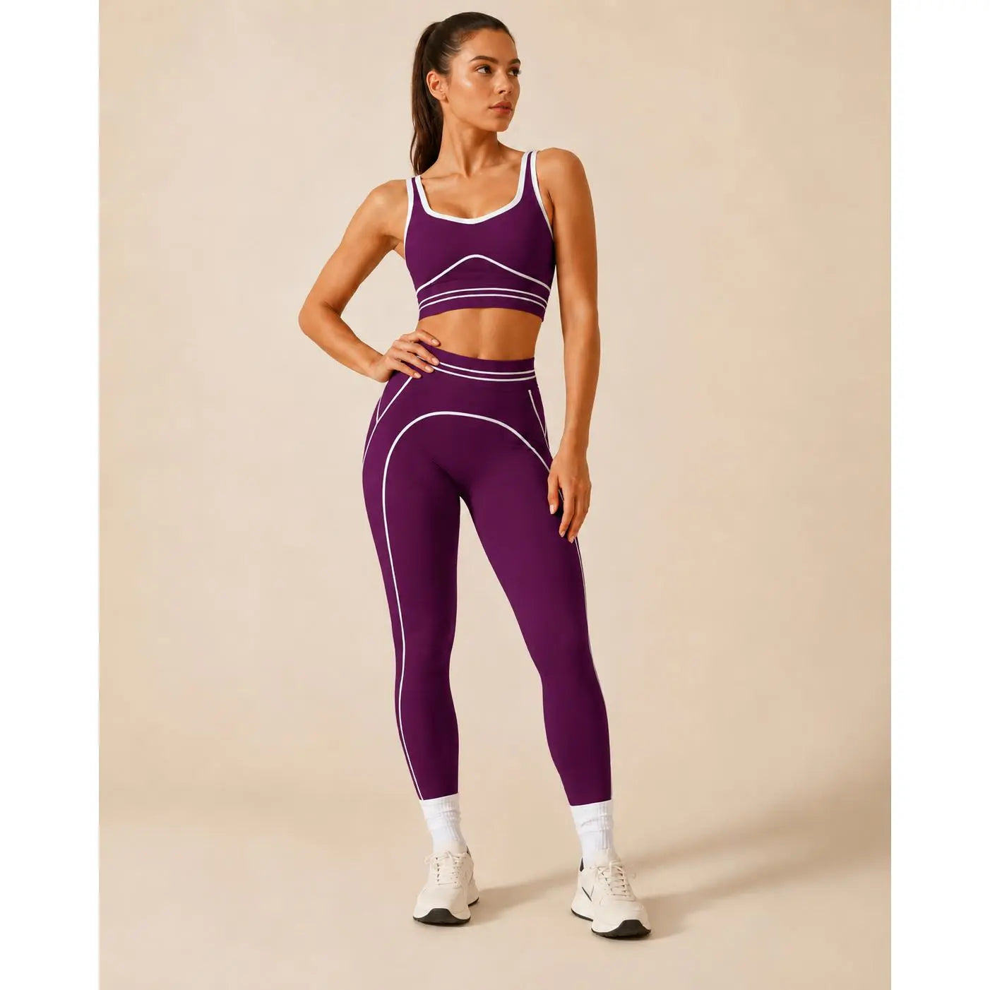 Elevate Your Workout with Our Women's High-Waisted Athletic Yoga Pants Set - Stylish, Butt-Lifting Fitness Outfits for Every Activity
