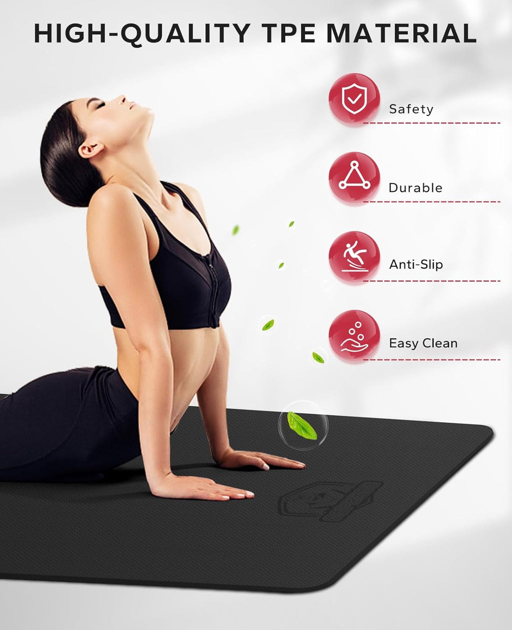 Extra Large Yoga Mat - 72"X48"X6Mm (1/4 Inch), Non-Slip, Durable, Thick Wide Exercise Mat for Home Workouts, Yoga, Pilates, Stretching and Cardio Workouts