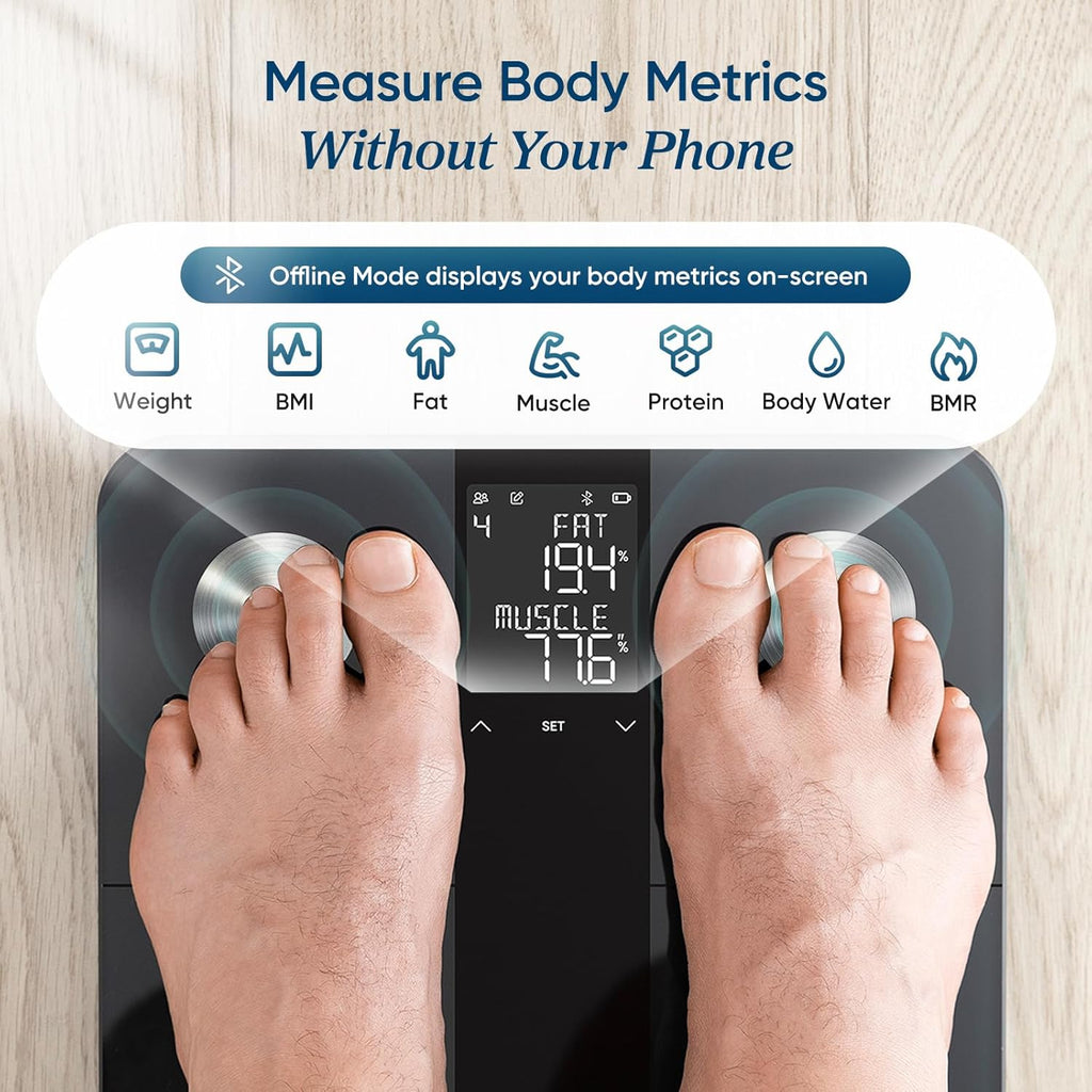 Transform Your Health with Our Upgraded Smart Scale - Accurate Body Weight, BMI, Body Fat & Muscle Mass Measurements with 13 Essential Metrics and Large LCD Display