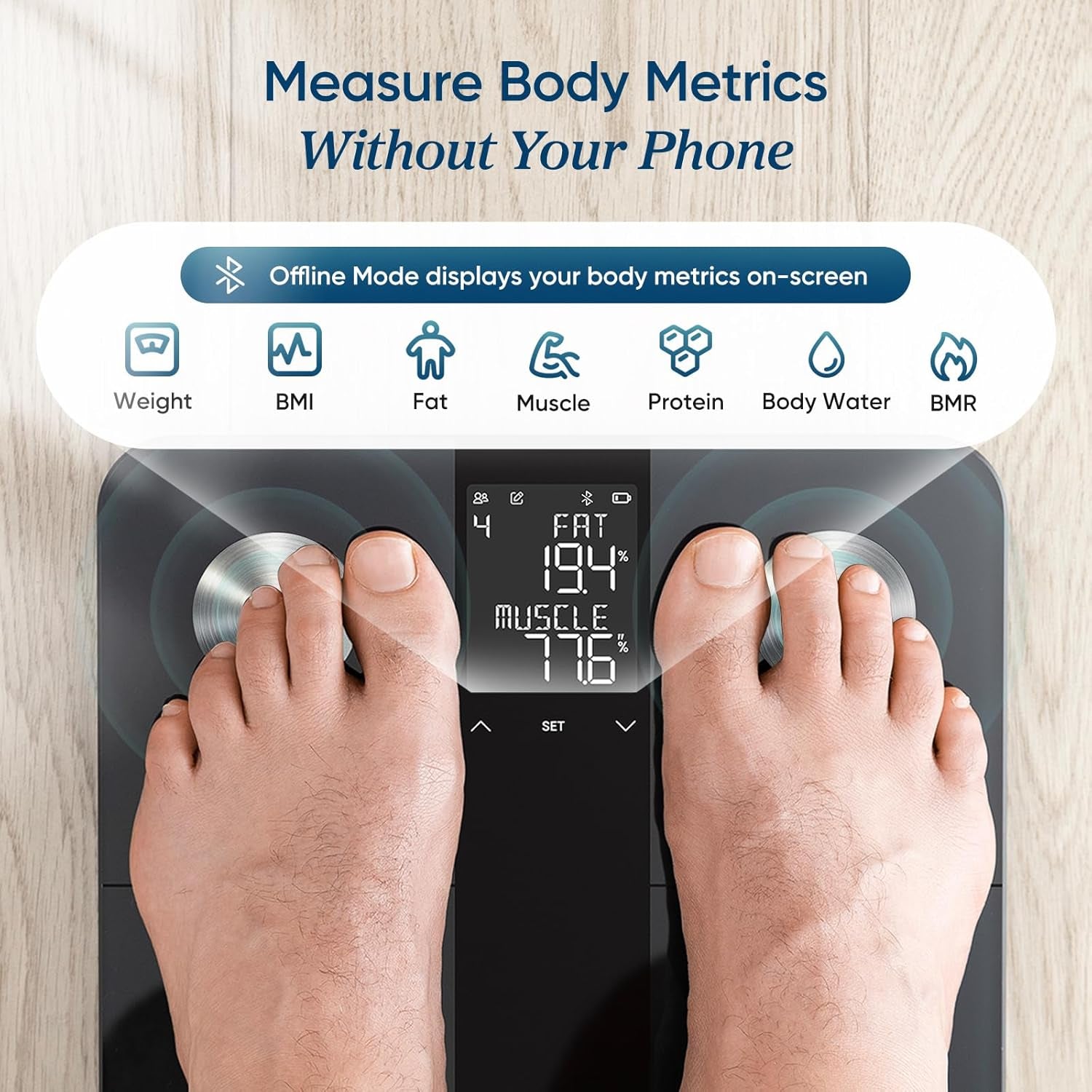 Transform Your Health with Our Upgraded Smart Scale - Accurate Body Weight, BMI, Body Fat & Muscle Mass Measurements with 13 Essential Metrics and Large LCD Display