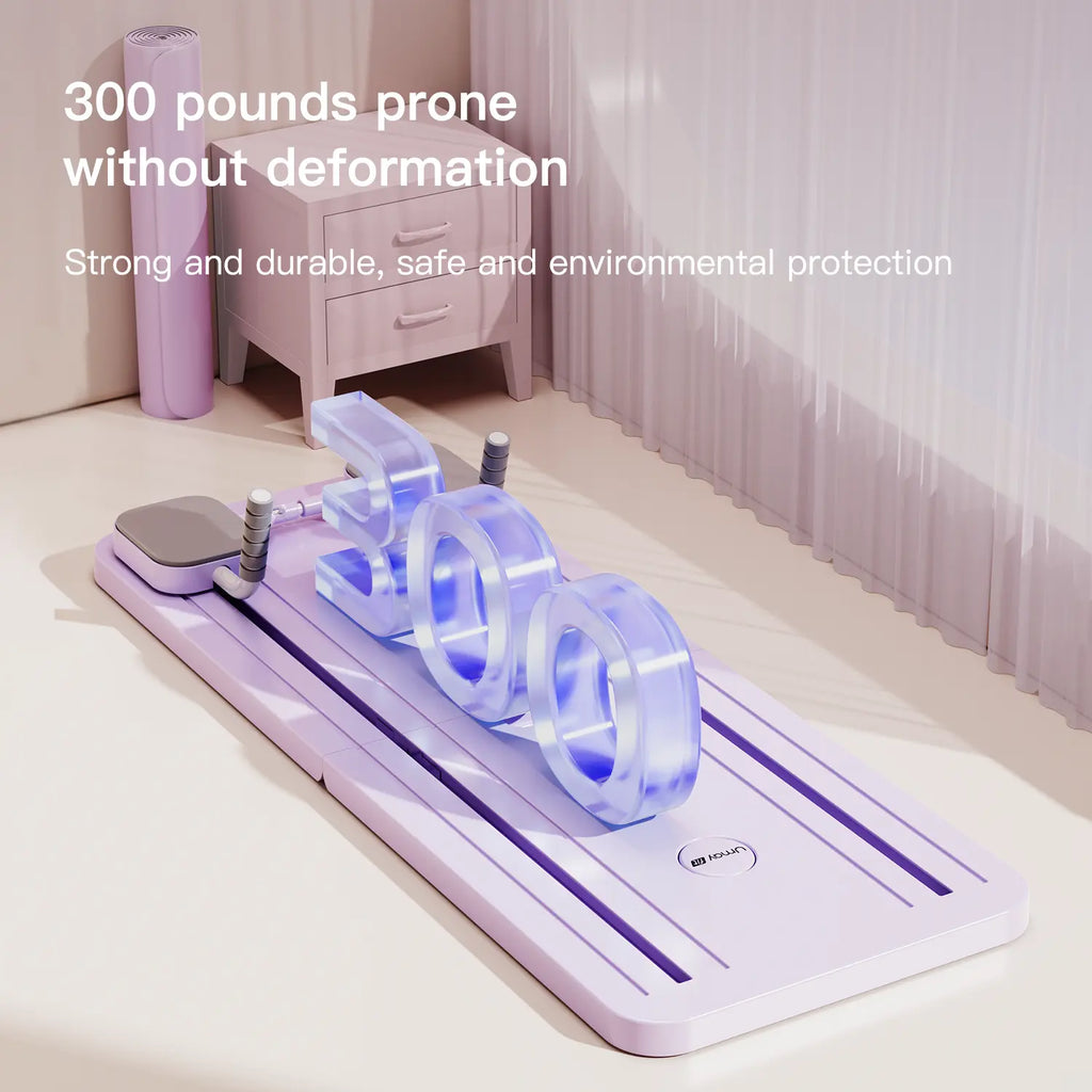 UMAY Pilates Board with Yoga Socks - Pilates Equipment Set, Multifunctional Foldable Home Pilates Board, 5-In-1 Pilates Skateboard，Summer Wins Summerwins
