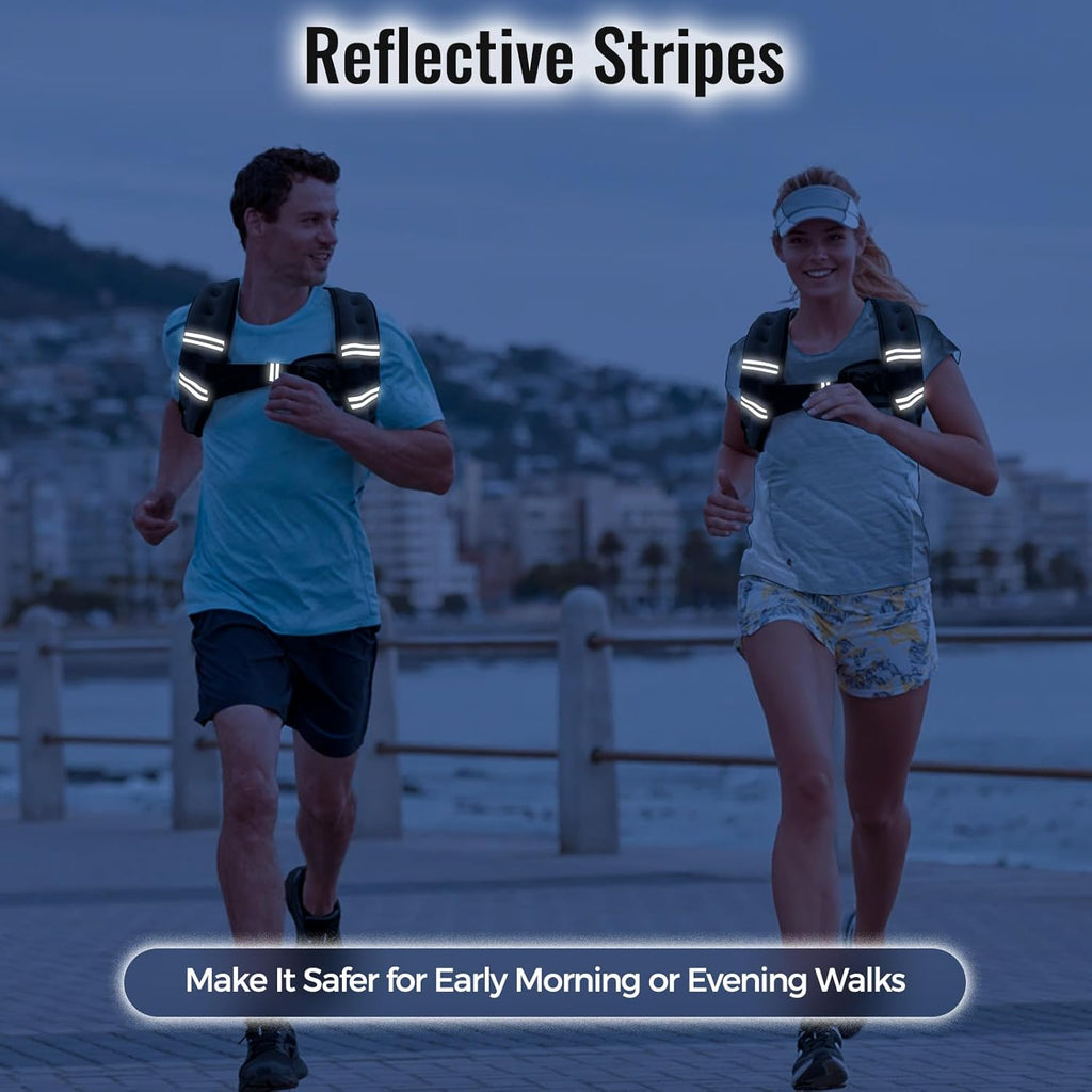 Ultimate Adjustable Weighted Vest for Men and Women - Enhance Your Fitness Journey with Reflective Stripes and Comfortable Design - Available in Multiple Weights (6Lb to 30Lb)