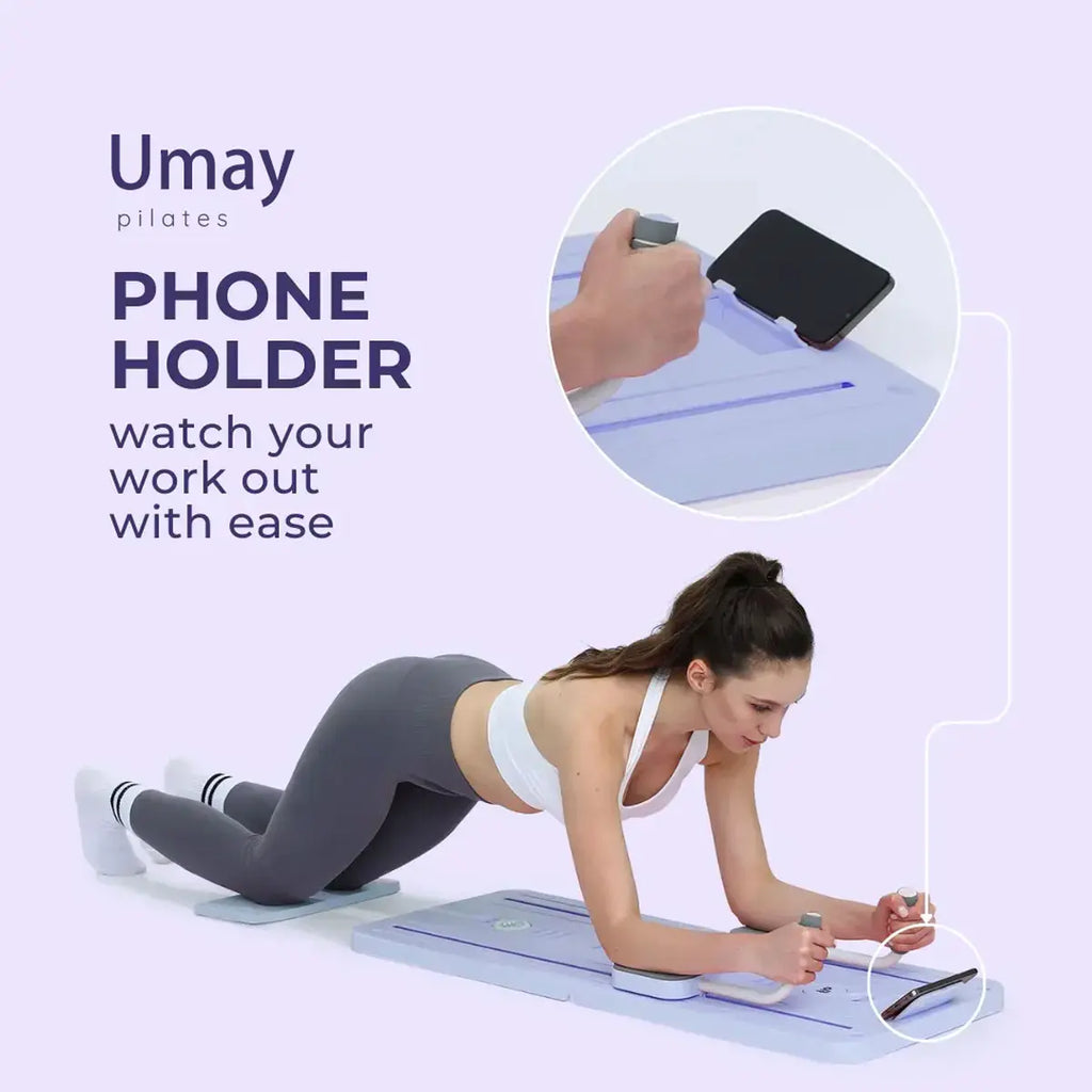 UMAY Pilates Board with Yoga Socks - Pilates Equipment Set, Multifunctional Foldable Home Pilates Board, 5-In-1 Pilates Skateboard，Summer Wins Summerwins