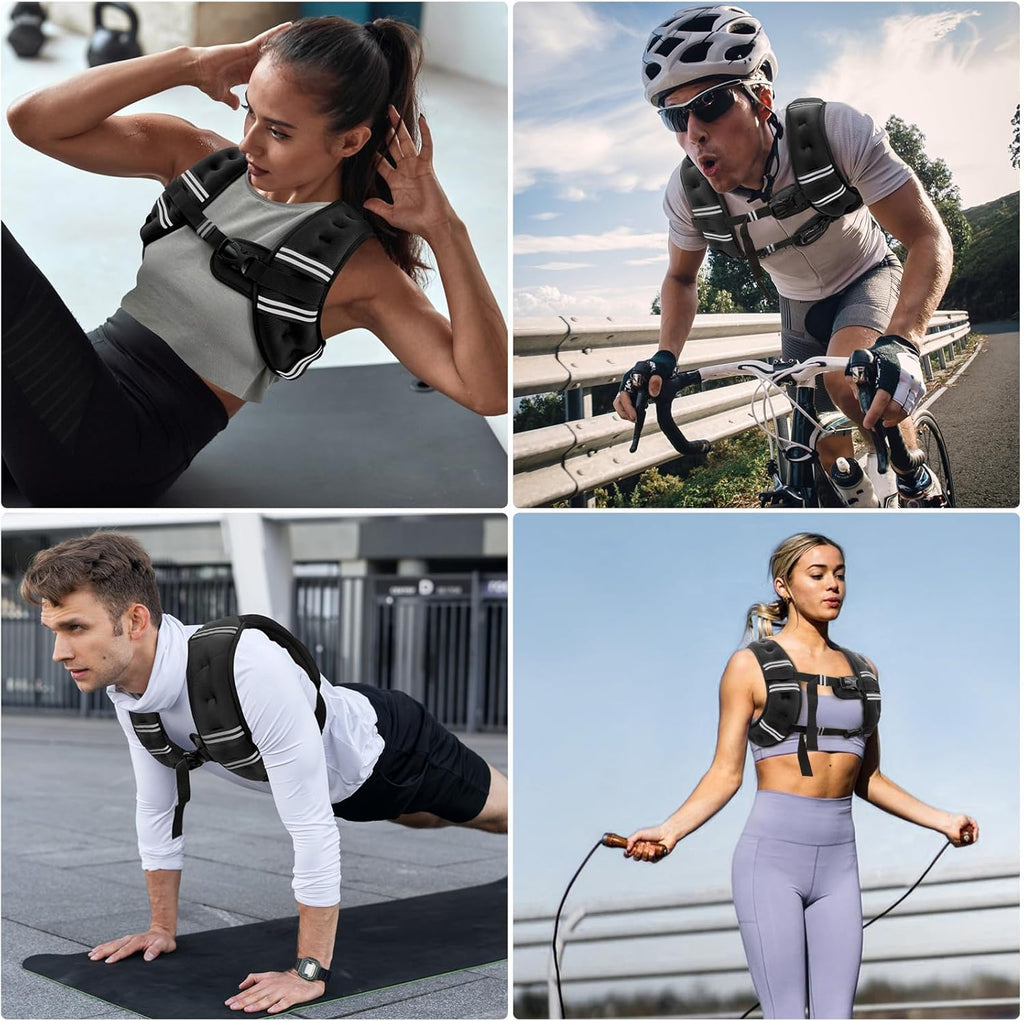 Ultimate Adjustable Weighted Vest for Men and Women - Enhance Your Fitness Journey with Reflective Stripes and Comfortable Design - Available in Multiple Weights (6Lb to 30Lb)