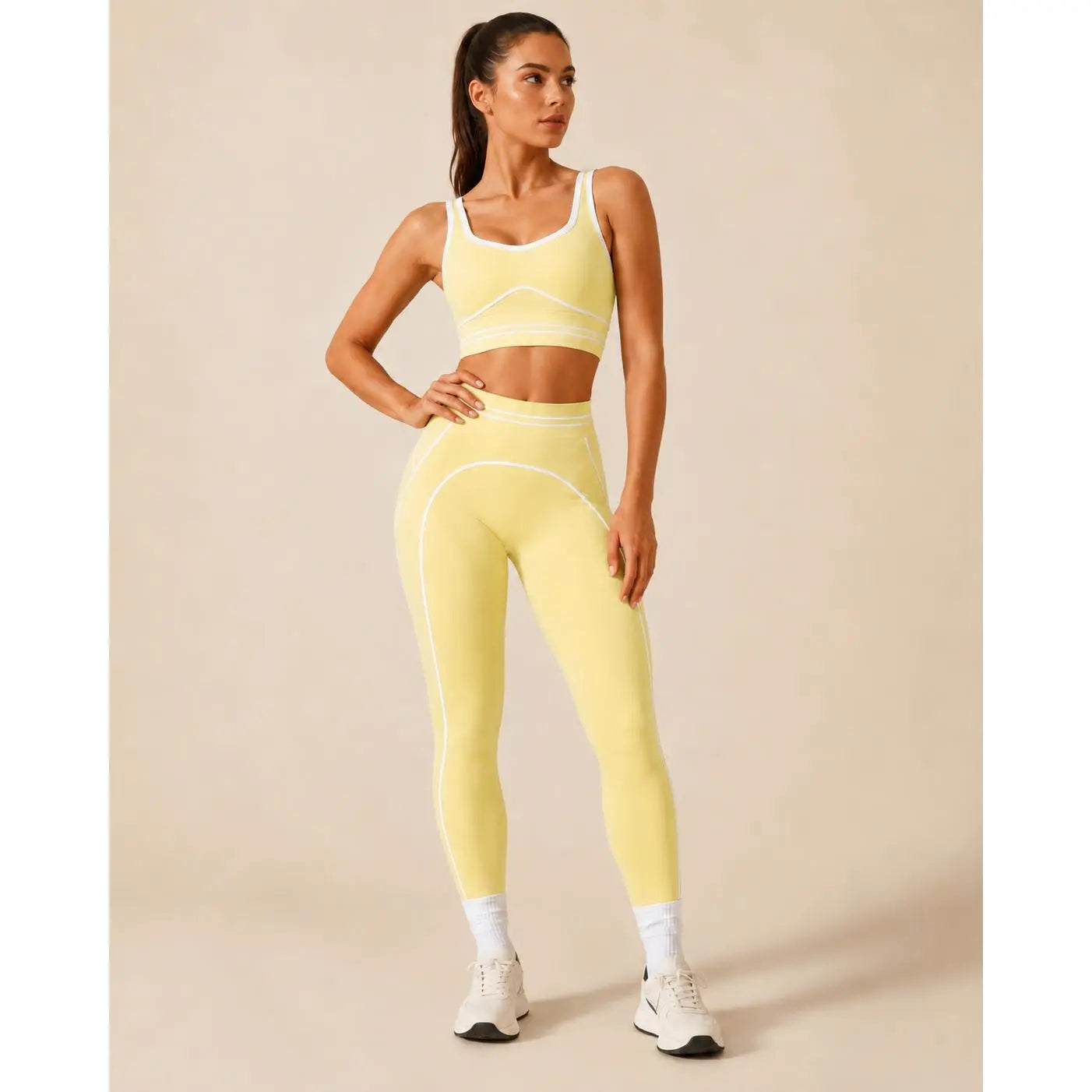 Elevate Your Workout with Our Women's High-Waisted Athletic Yoga Pants Set - Stylish, Butt-Lifting Fitness Outfits for Every Activity