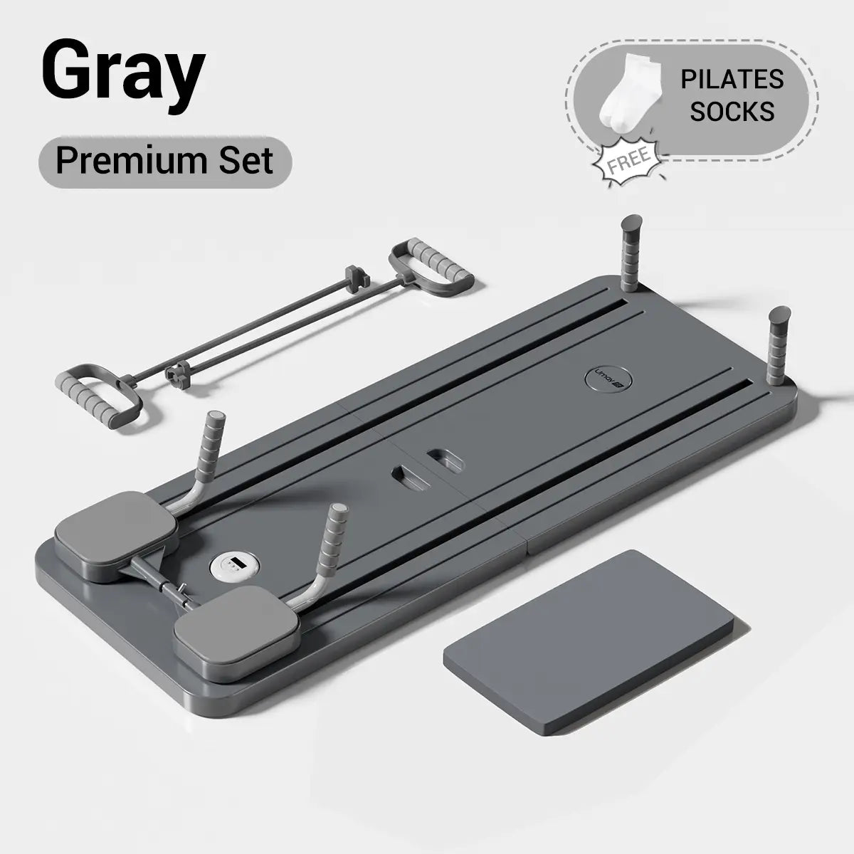UMAY Pilates Board with Yoga Socks - Pilates Equipment Set, Multifunctional Foldable Home Pilates Board, 5-In-1 Pilates Skateboard，Summer Wins Summerwins