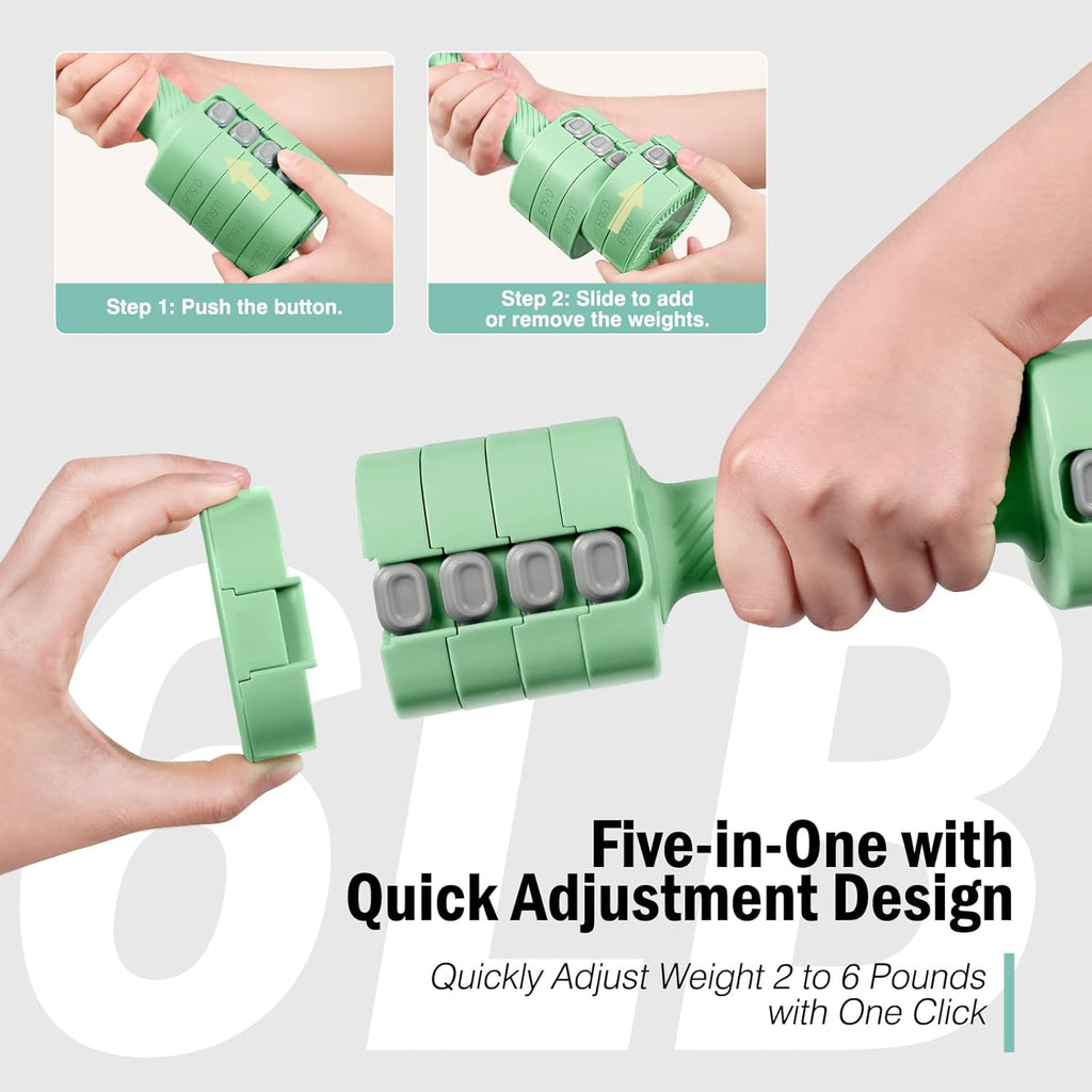 Adjustable Weight Dumbbells Set of 2, 8 in 1 Hand Weights for Women 2Lb/3Lb/4Lb/5Lb/6Lb Dumbbell Weights Set 12 Lbs/Pair Hand Weights for Home Office Gym Workout