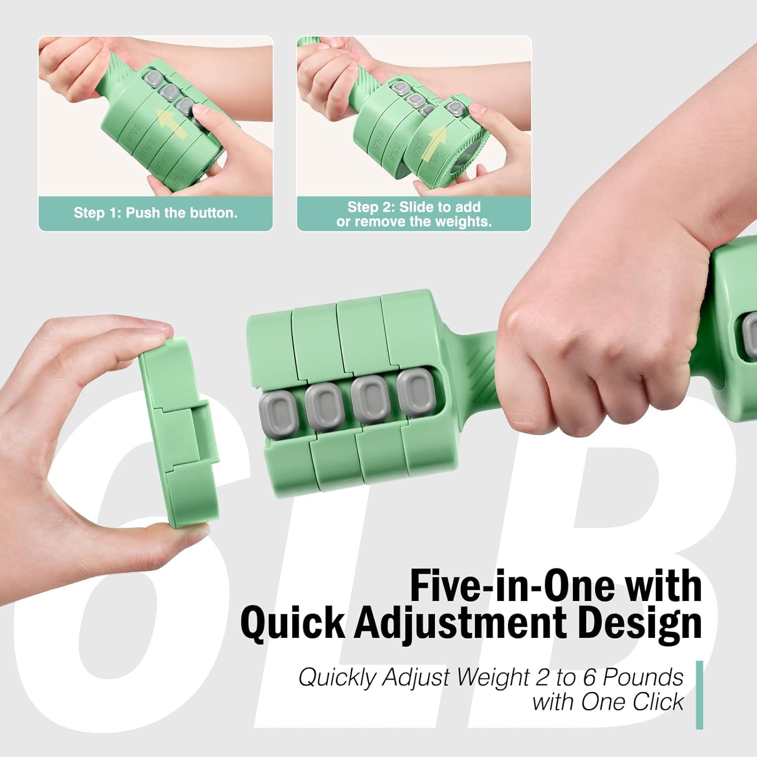 Adjustable Weight Dumbbells Set of 2, 8 in 1 Hand Weights for Women 2Lb/3Lb/4Lb/5Lb/6Lb Dumbbell Weights Set 12 Lbs/Pair Hand Weights for Home Office Gym Workout