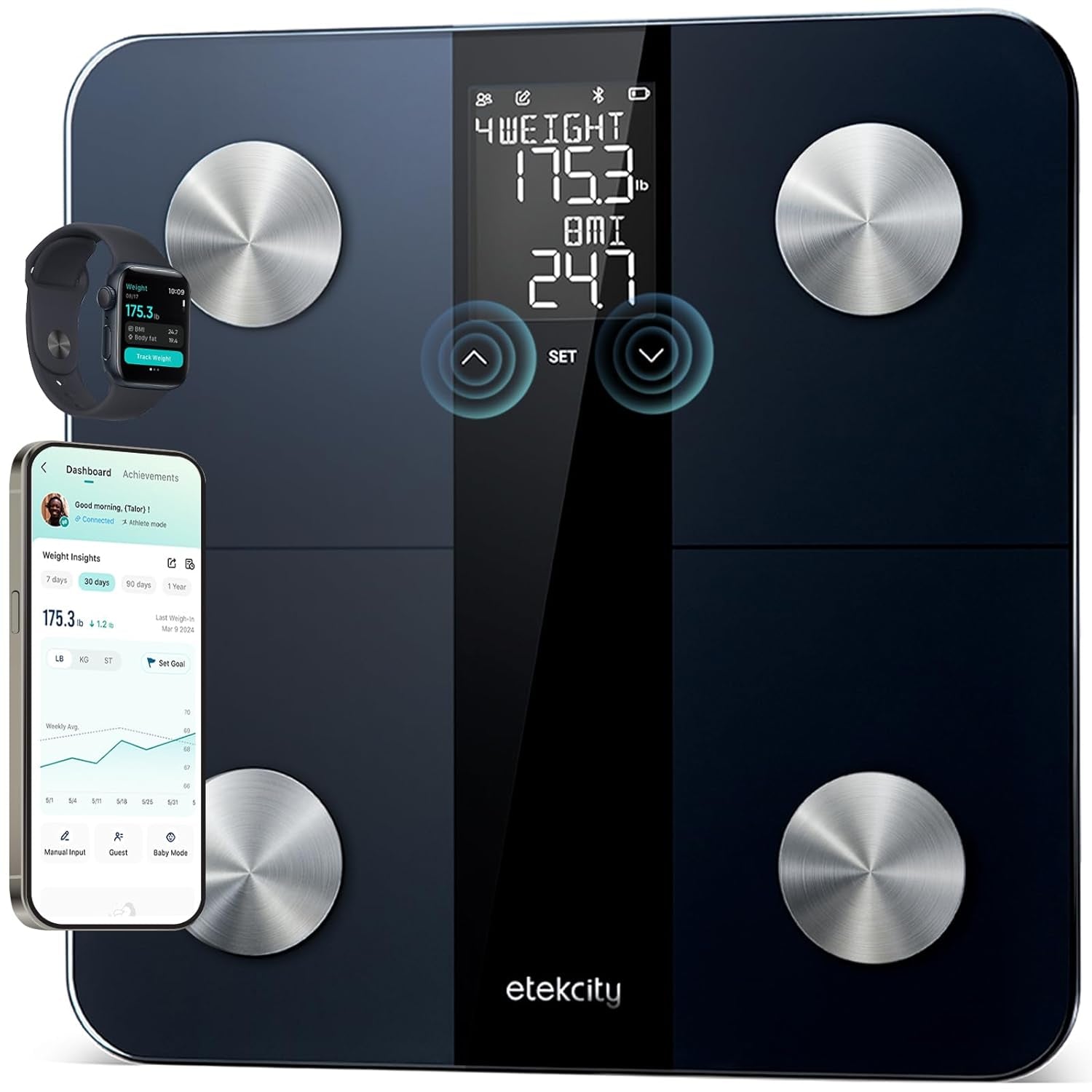 Transform Your Health with Our Upgraded Smart Scale - Accurate Body Weight, BMI, Body Fat & Muscle Mass Measurements with 13 Essential Metrics and Large LCD Display