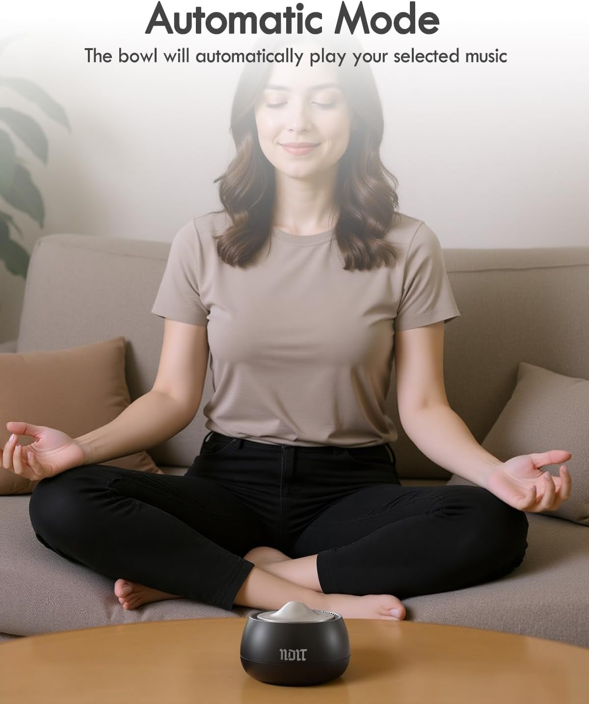 Portable Electronic Tibetan Singing Bowl, 8 Healing Frequencies (369-963Hz), Auto/Manual Mode, Vibration & Timer - USB-C Rechargeable Meditation Device for Yoga, Relaxation, Reiki, Best Gift Choice